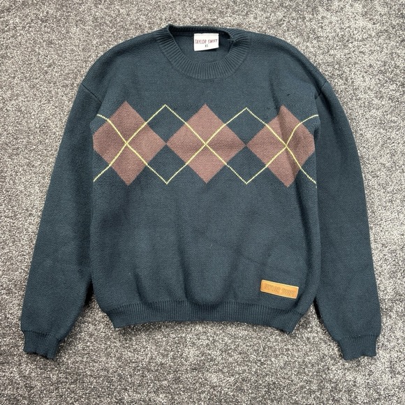 Taylor Swift Sweaters - Taylor Swift Sweater Womens XS Blue Knit Pullover Argyle All Too Well Music